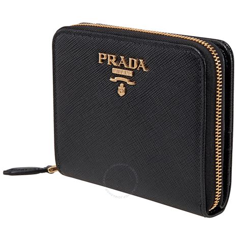 prada black wallet zip|Prada zippy wallet.